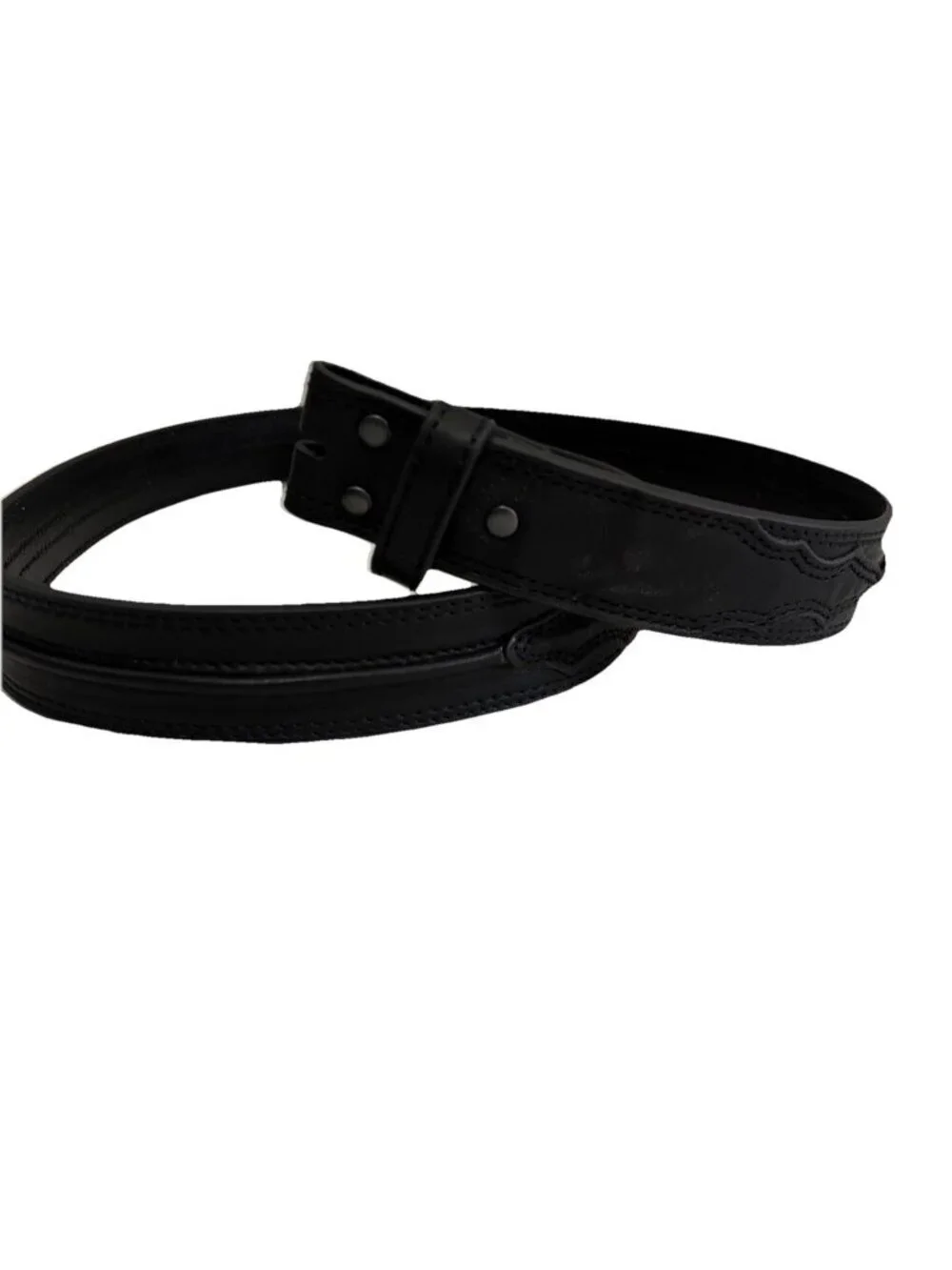 Ariat Center Bump Leather Belt In Black No Buckle Western Embossed Leather Sz 46